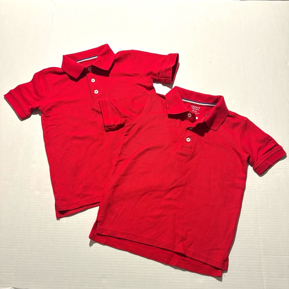French Toast Children’s Uniform Polo Shirt‎ Red Bundle of 2 size XS(4/5)